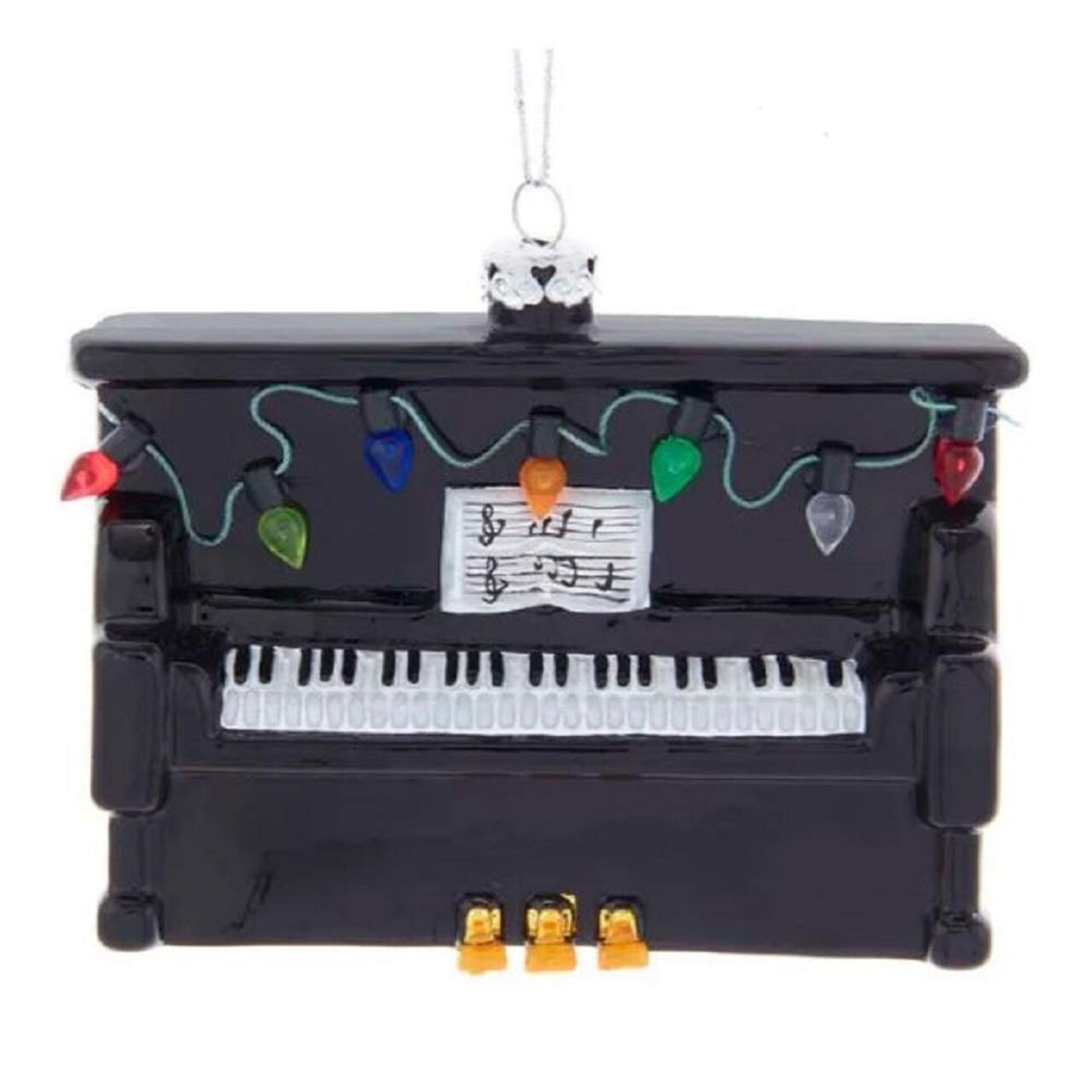 Kurt Adler Kurt S. Adler Noble Gems Upright Piano Glass Christmas Tree Ornament NB1554